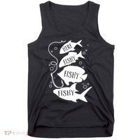 Here Fishy Fishy Fishing Lover Tank Top thumb 0