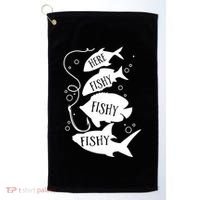 Here Fishy Fishy Fishing Lover Golf Towel thumb 0