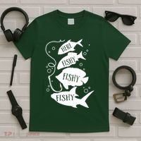 Here Fishy Fishy Fishing Lover T-Shirt thumb 5