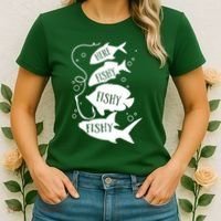 Here Fishy Fishy Fishing Lover Women's T-Shirt thumb 2