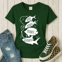 Here Fishy Fishy Fishing Lover Women's T-Shirt thumb 3