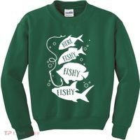 Here Fishy Fishy Fishing Lover Kids Sweatshirt thumb 0