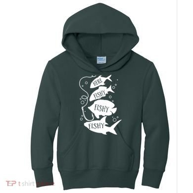 Here Fishy Fishy Fishing Lover Kids Hoodie