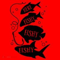 Here Fishy Fishy Fishing Lover Santa Hat thumb 1