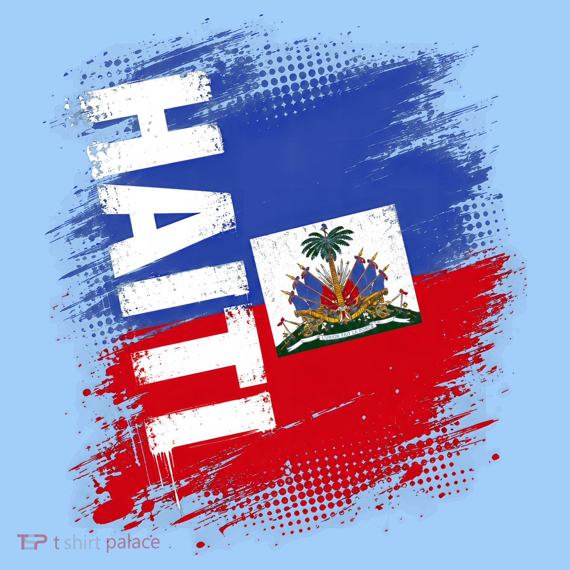 Haiti Fan Flag Jersey National Colors And Emblem T-Shirt