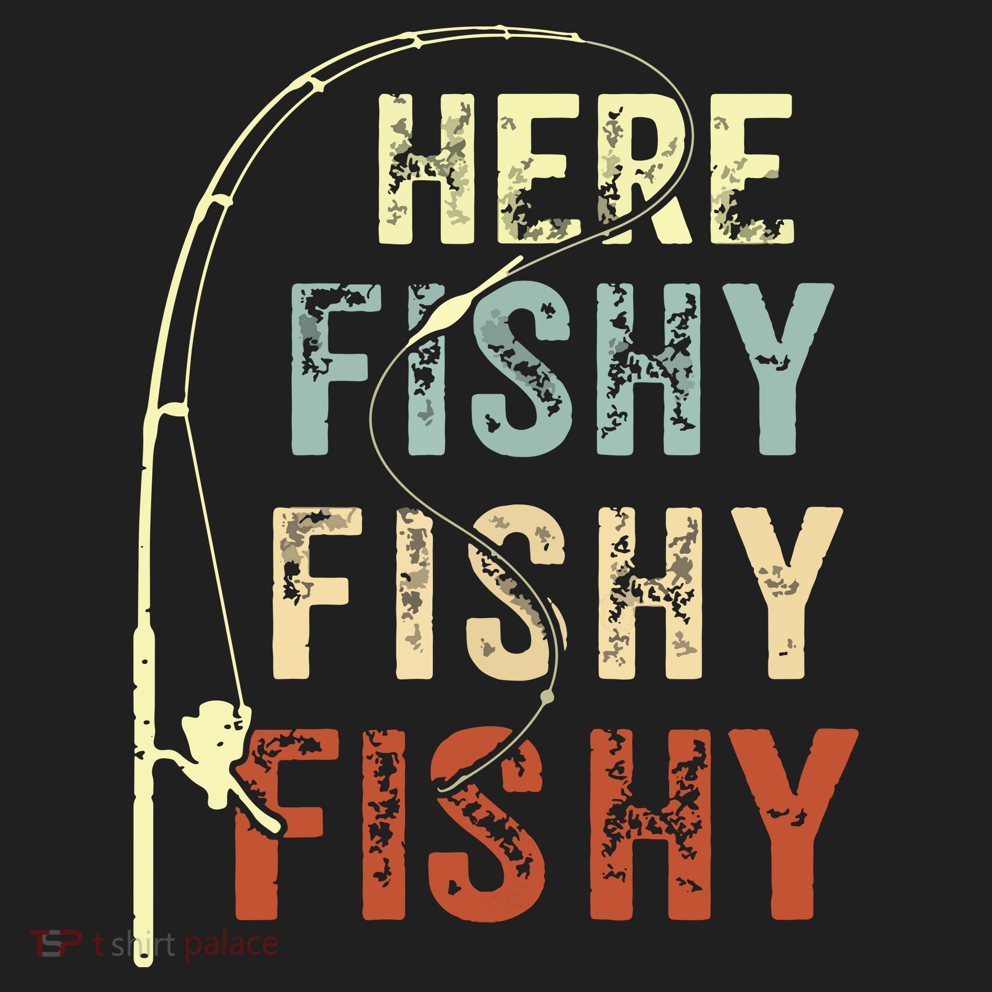 Here Fishy Fishy Fishy Funny Fishing Urban Oversized Heavyweight T-Shirt