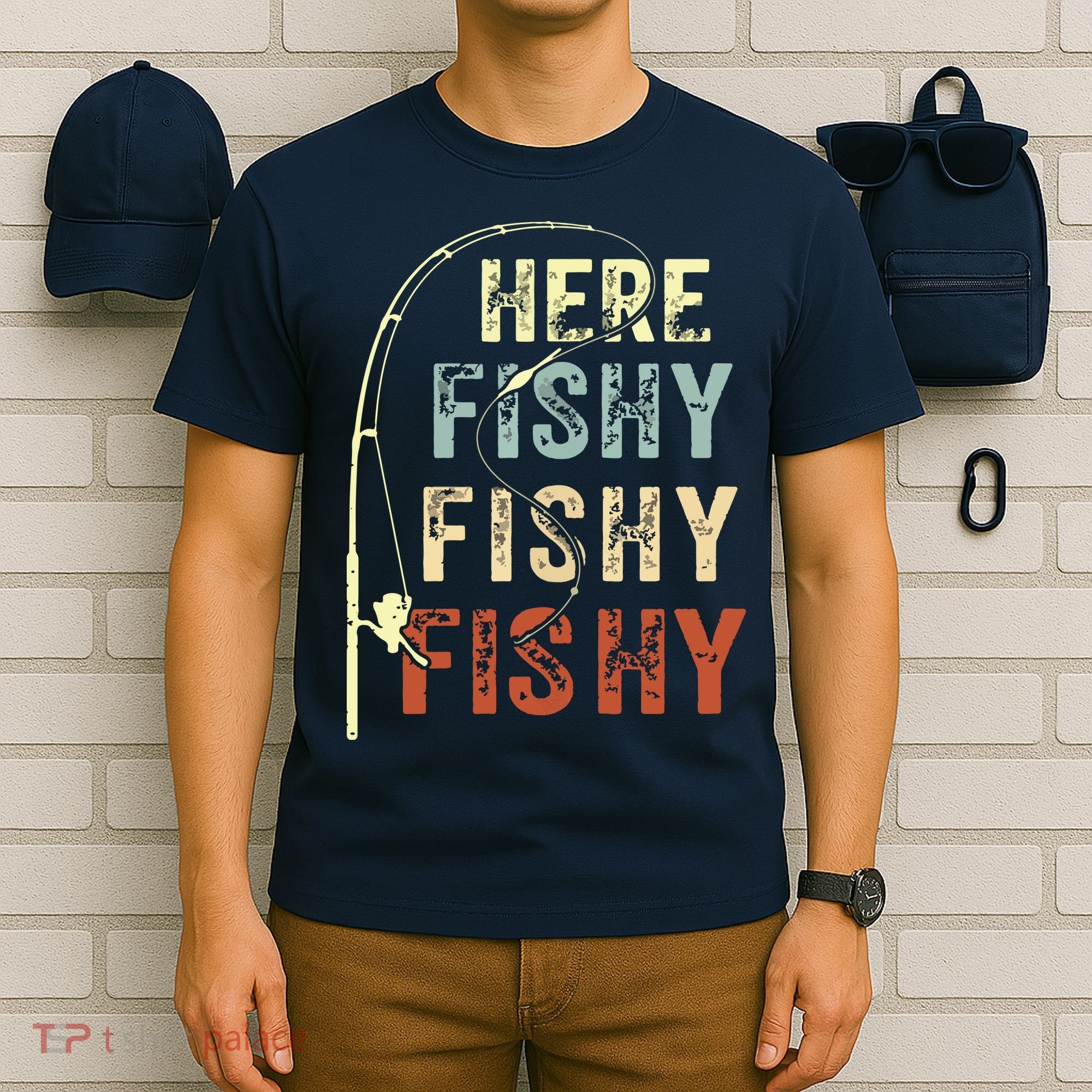 Here Fishy Fishy Fishy Funny Fishing T-Shirt