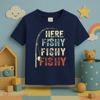 Here Fishy Fishy Fishy Funny Fishing Toddler T-Shirt thumb 3