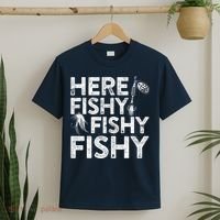 Here Fishy Fishy Fishy Fishing Fisherman Funny Quote T-Shirt thumb 2
