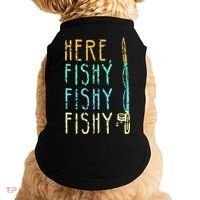 Here Fishy Fishy Fishing Lover Tee Fishermans Gift Doggie Tank thumb 0