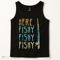 Here Fishy Fishy Fishing Lover Tee Fishermans Gift Tank Top thumb 2