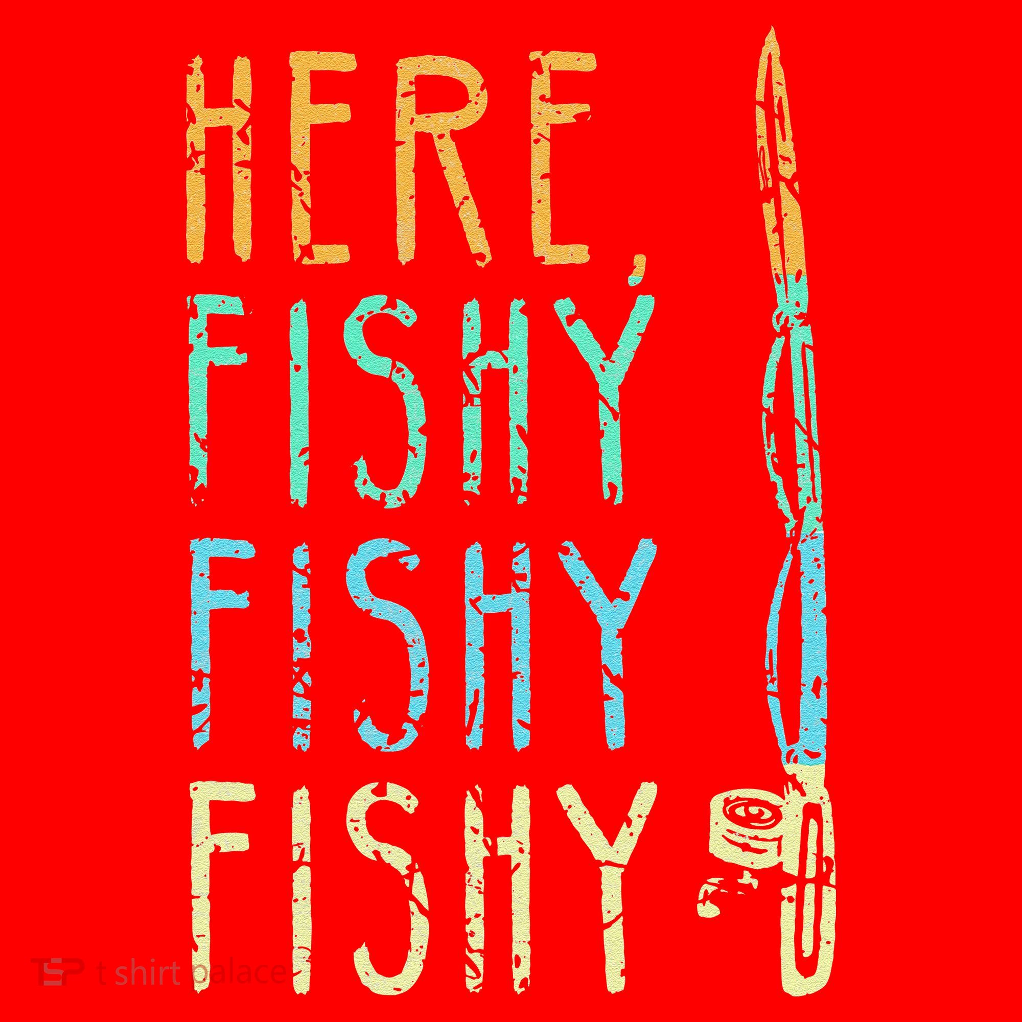 Here Fishy Fishy Fishing Lover Tee Fishermans Gift Santa Hat