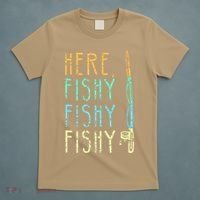 Here Fishy Fishy Fishing Lover Tee Fishermans Gift T-Shirt thumb 5