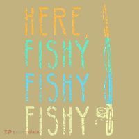 Here Fishy Fishy Fishing Lover Tee Fishermans Gift Kids T-Shirt thumb 2