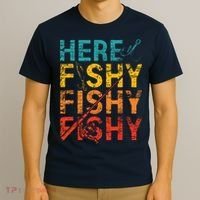 Here Fishy Fishy Fishy Fishing Gift T-Shirt thumb 3