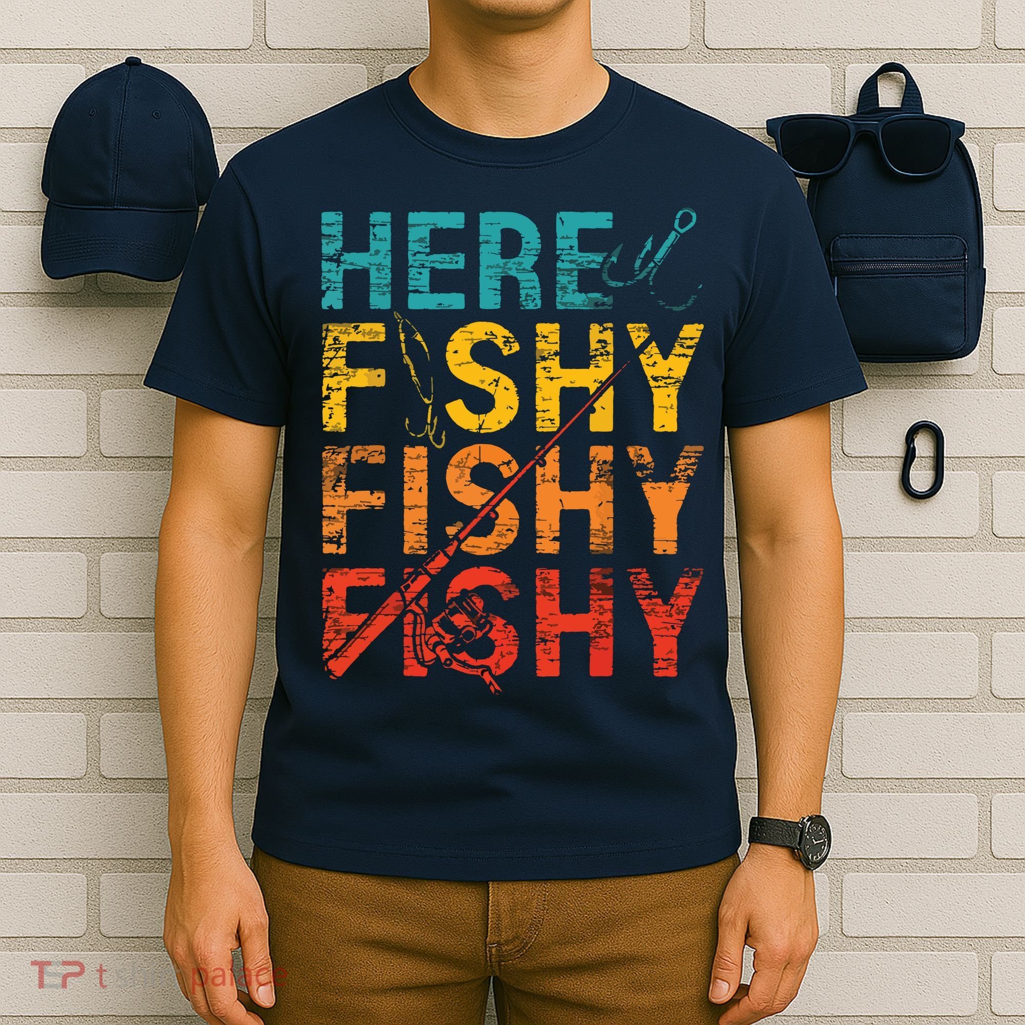 Here Fishy Fishy Fishy Fishing Gift T-Shirt