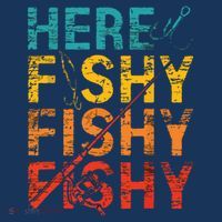 Here Fishy Fishy Fishy Fishing Gift Coaster thumb 2