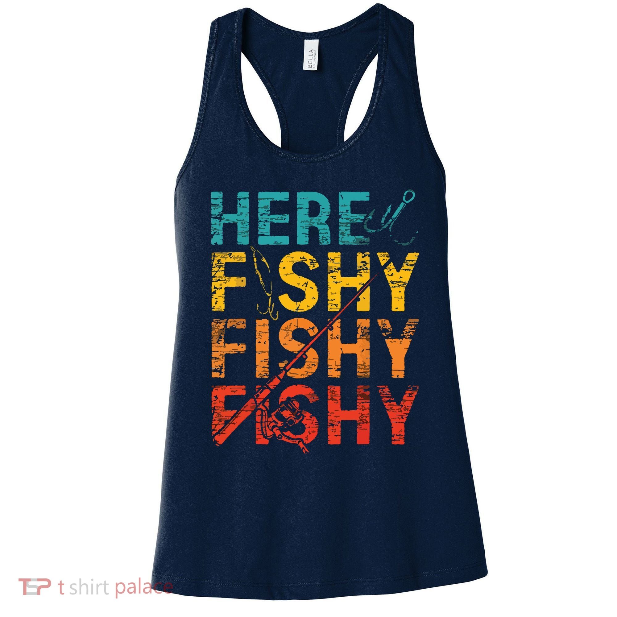 Here Fishy Fishy Fishy Fishing Gift Women's Tank Top