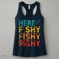 Here Fishy Fishy Fishy Fishing Gift Women's Tank Top thumb 3
