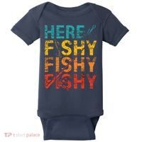 Here Fishy Fishy Fishy Fishing Gift Baby Bodysuit thumb 0