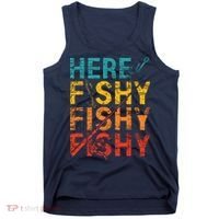 Here Fishy Fishy Fishy Fishing Gift Tank Top thumb 0
