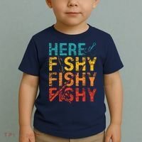 Here Fishy Fishy Fishy Fishing Gift Toddler T-Shirt thumb 2