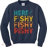 Here Fishy Fishy Fishy Fishing Gift Kids Sweatshirt thumb 0