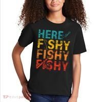Here Fishy Fishy Fishy Fishing Gift Kids T-Shirt thumb 2