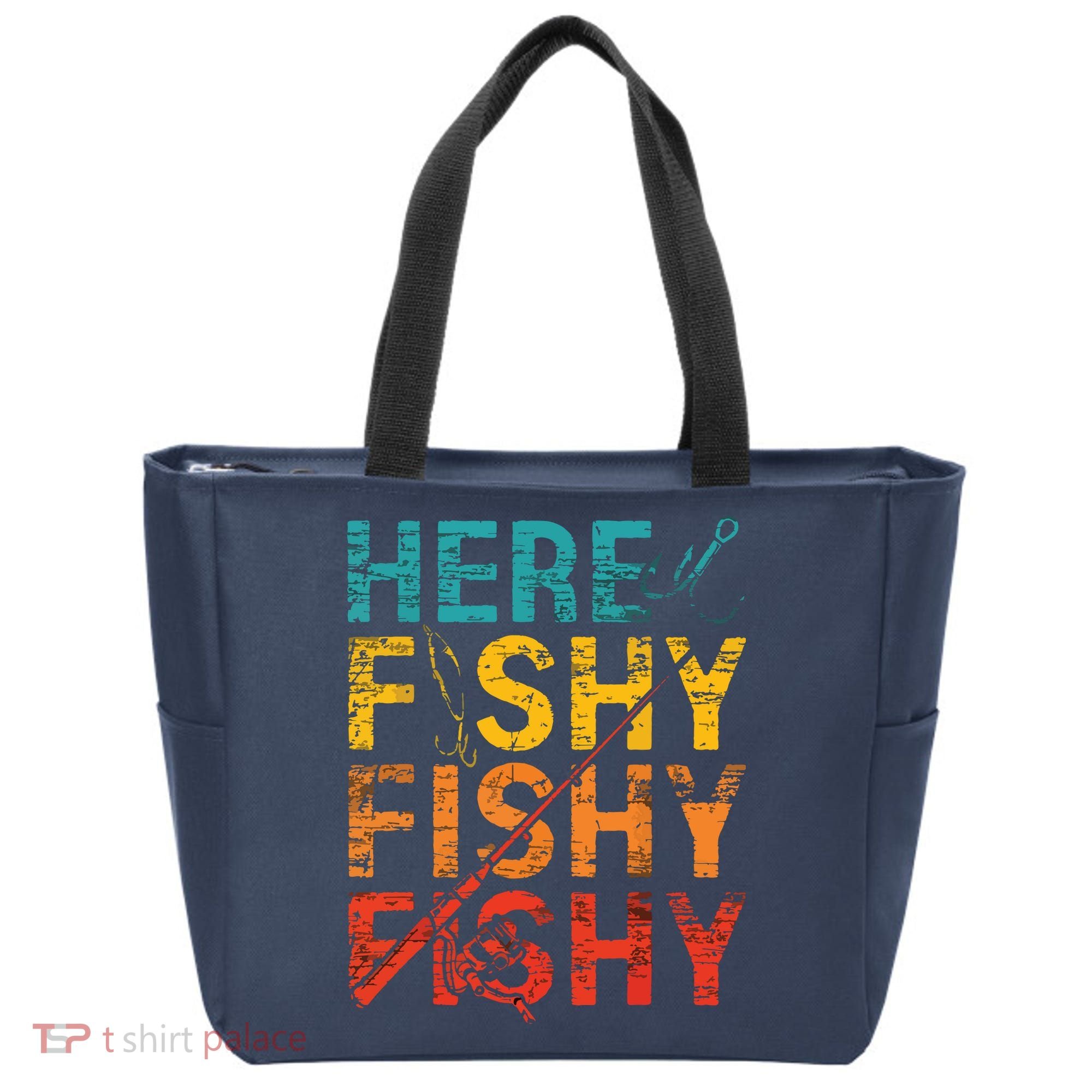 Here Fishy Fishy Fishy Fishing Gift Tote Bag