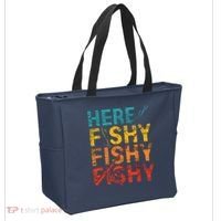 Here Fishy Fishy Fishy Fishing Gift Tote Bag thumb 2
