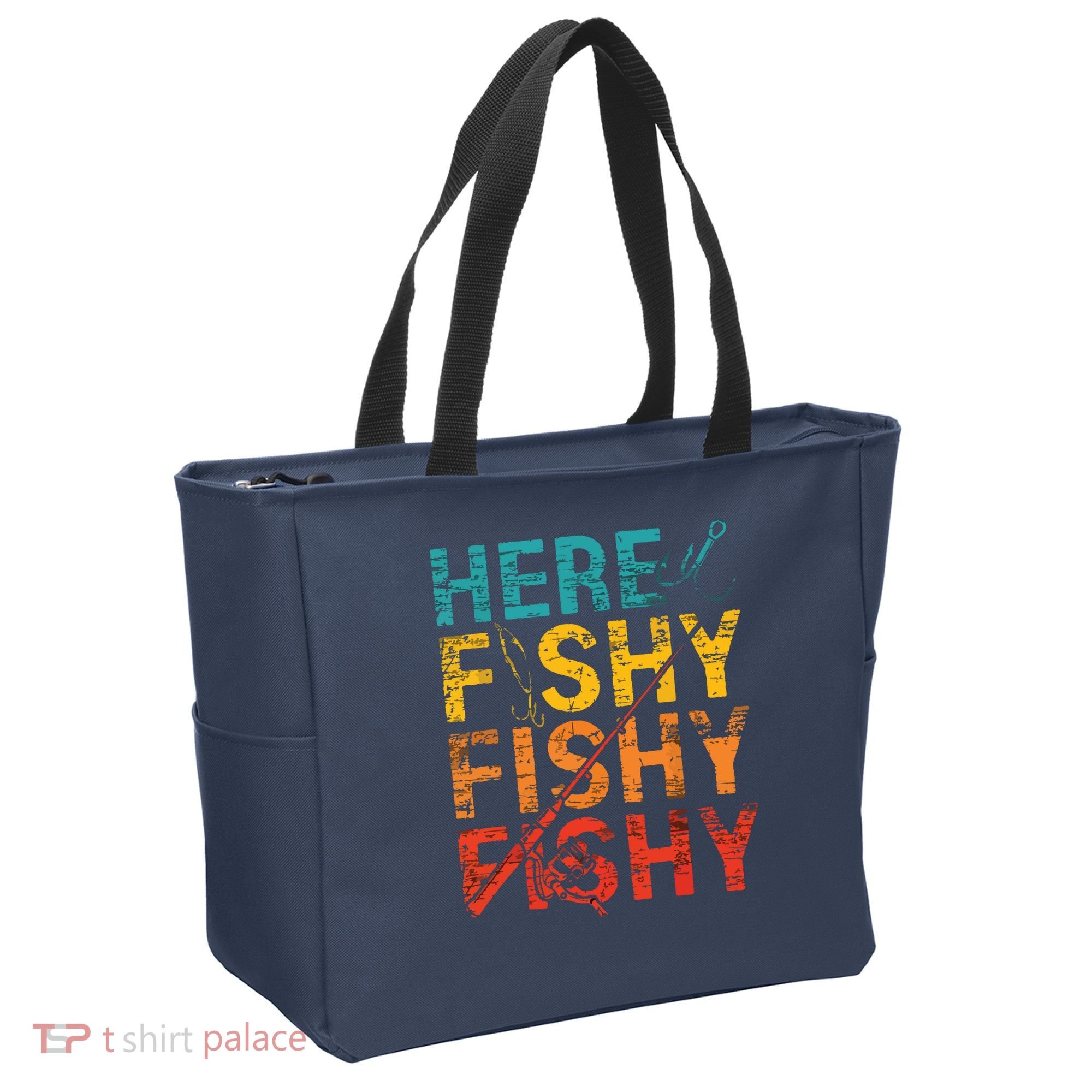 Here Fishy Fishy Fishy Fishing Gift Tote Bag