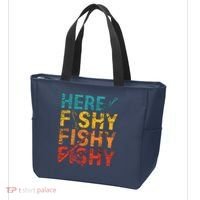 Here Fishy Fishy Fishy Fishing Gift Tote Bag thumb 3