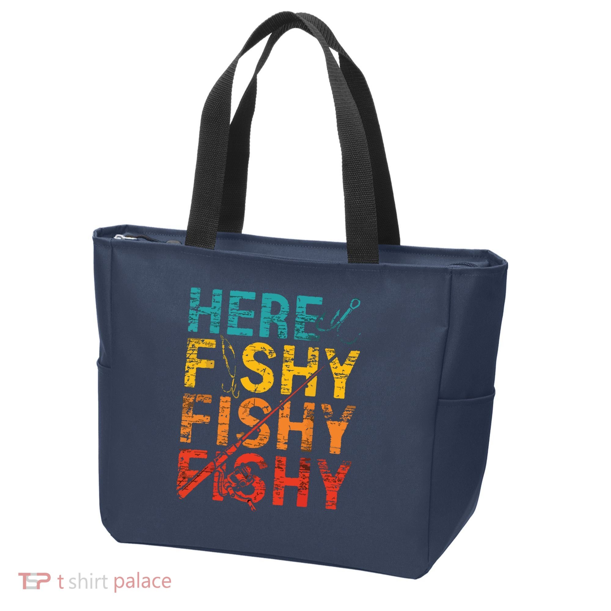 Here Fishy Fishy Fishy Fishing Gift Tote Bag