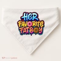 Her Favorite Fatboy Tee USA-Made Doggie Bandana thumb 0