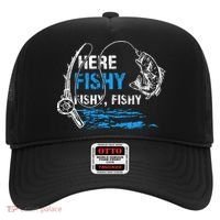 Here Fishy Funny Fishing Fisher Fish Graphic Gift Hat thumb 0