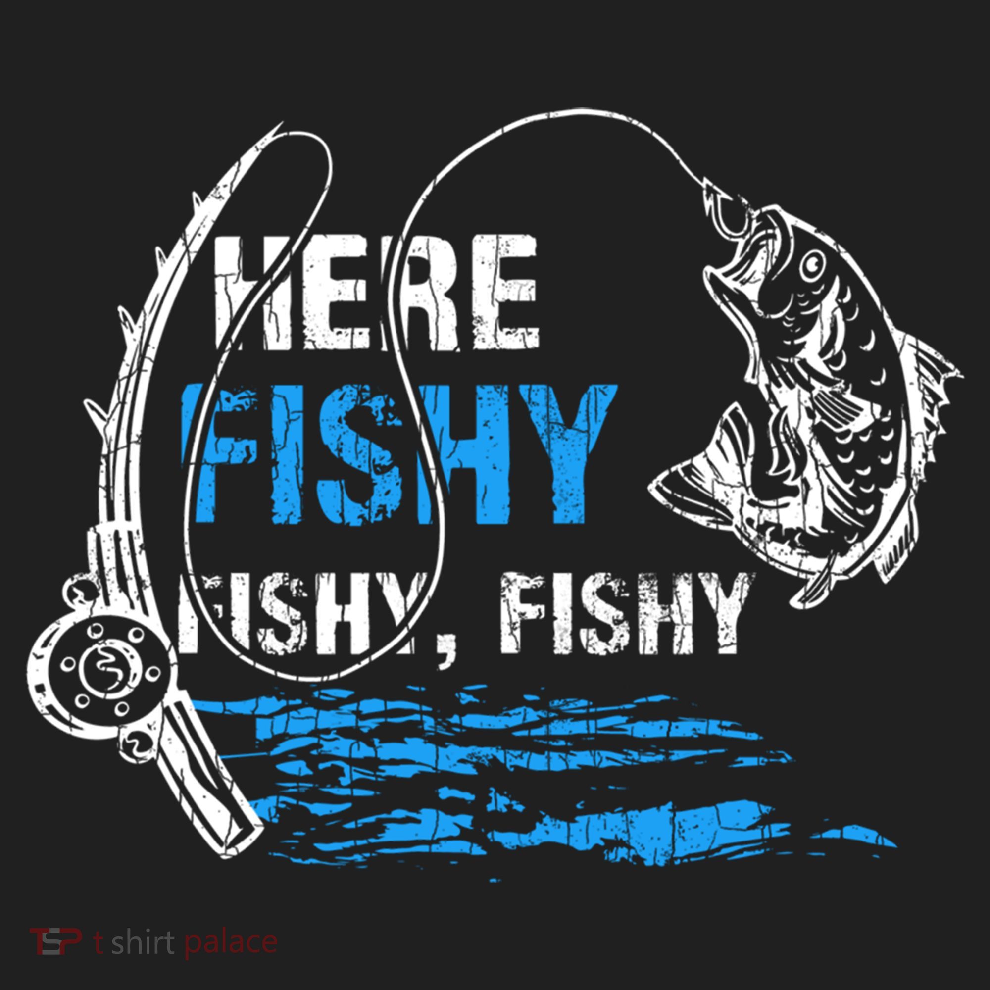 Here Fishy Funny Fishing Fisher Fish Graphic Gift Golf Towel