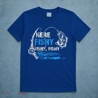 Here Fishy Funny Fishing Fisher Fish Graphic Gift T-Shirt thumb 5
