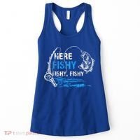Here Fishy Funny Fishing Fisher Fish Graphic Gift Women's Tank Top thumb 0