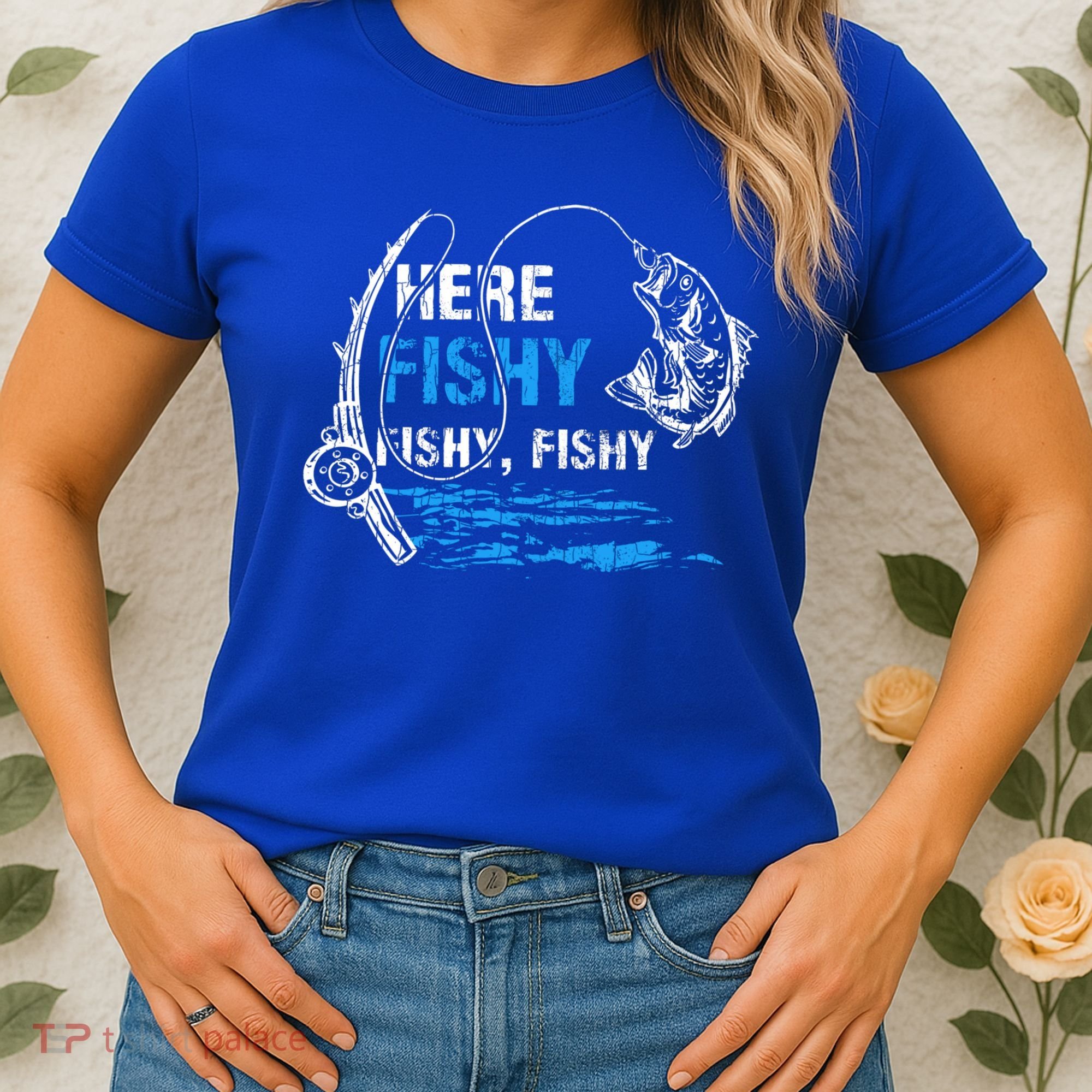 Here Fishy Funny Fishing Fisher Fish Graphic Gift Women's T-Shirt