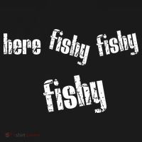 Here Fishy Fishy Fishy Funny Fishing Gift Doggie Tank thumb 4