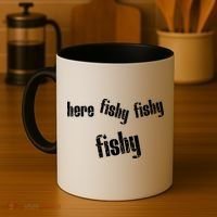 Here Fishy Fishy Fishy Funny Fishing Gift Coffee Mug thumb 4