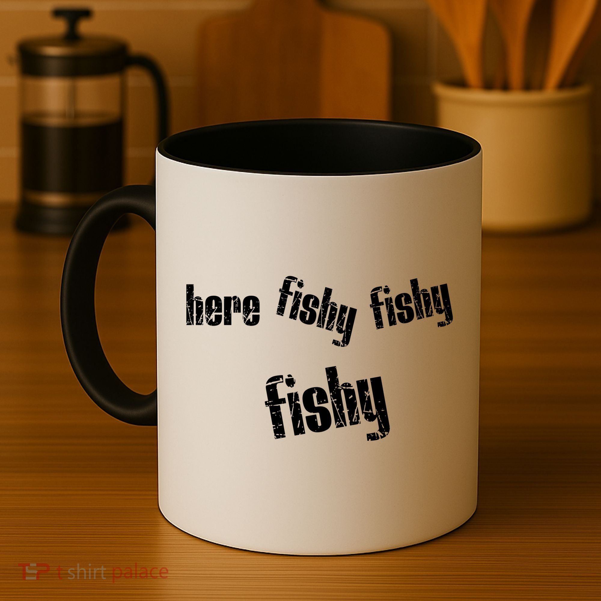 Here Fishy Fishy Fishy Funny Fishing Gift Coffee Mug