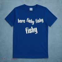 Here Fishy Fishy Fishy Funny Fishing Gift T-Shirt thumb 5