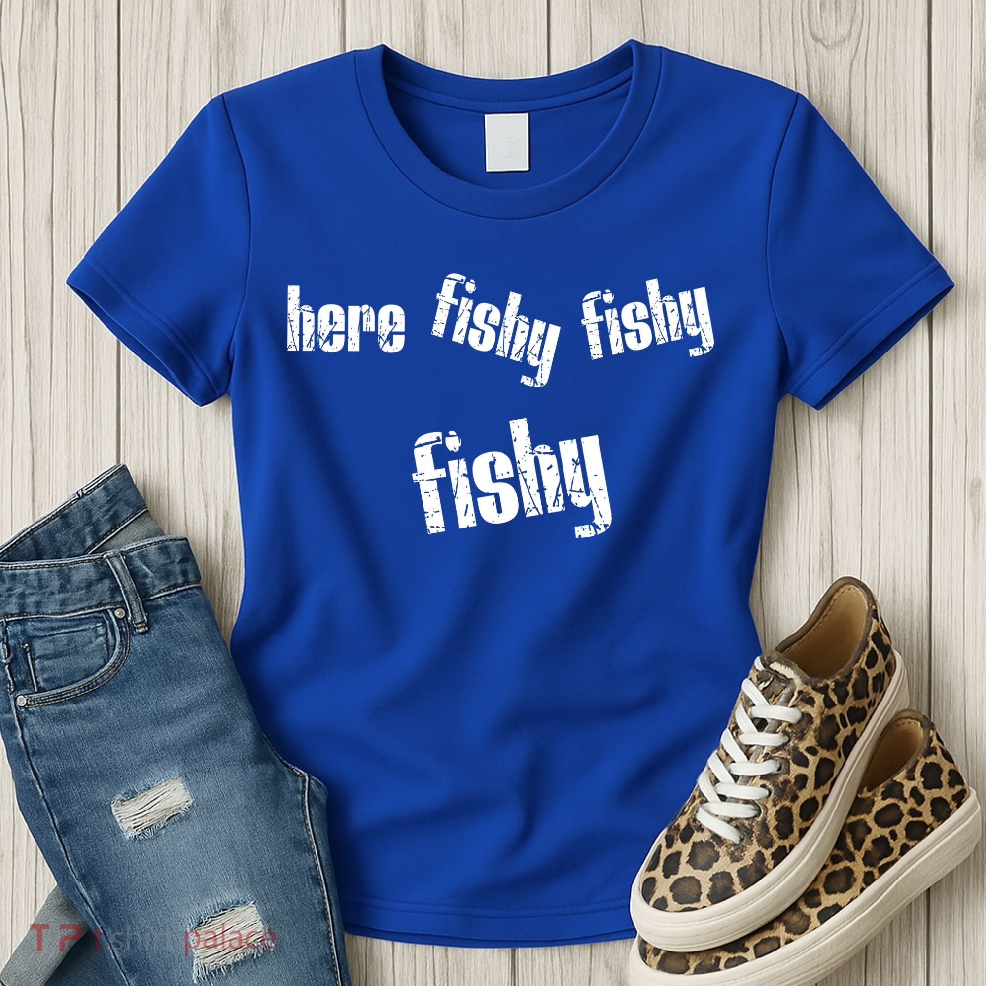 Here Fishy Fishy Fishy Funny Fishing Gift Women's T-Shirt