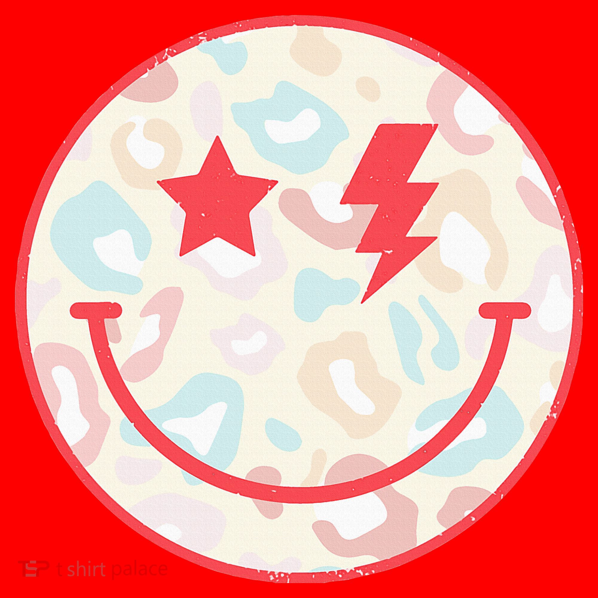 Happy Face Floral Preppy Aesthetic Smiling Face Santa Hat