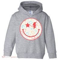 Happy Face Floral Preppy Aesthetic Smiling Face Toddler Hoodie thumb 0