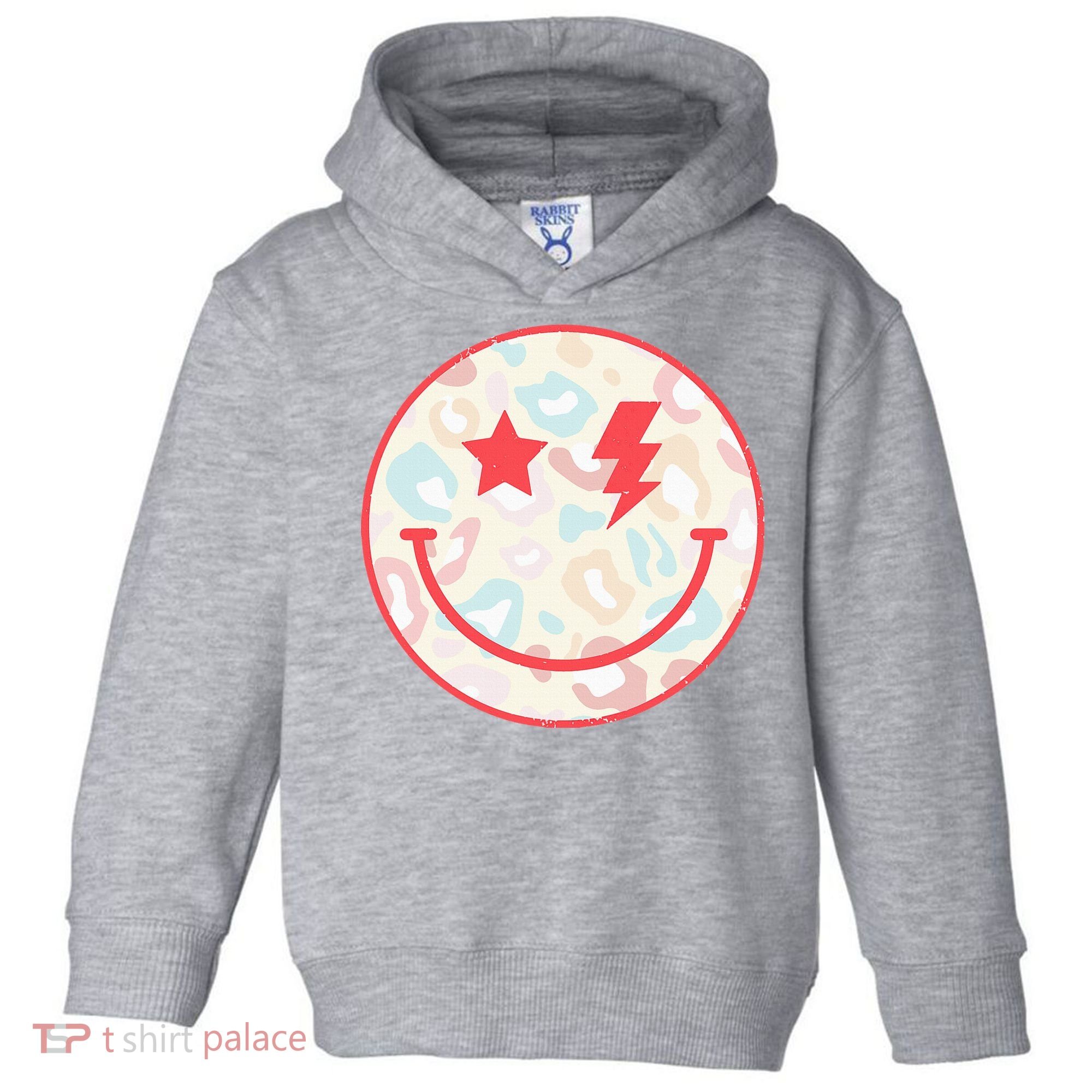 Happy Face Floral Preppy Aesthetic Smiling Face Toddler Hoodie