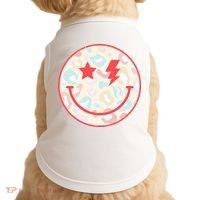 Happy Face Floral Preppy Aesthetic Smiling Face Doggie Tank thumb 0