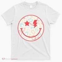 Happy Face Floral Preppy Aesthetic Smiling Face T-Shirt thumb 0