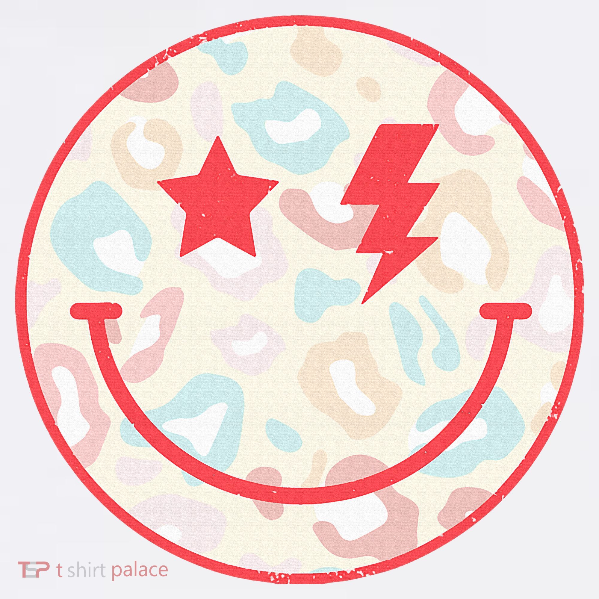 Happy Face Floral Preppy Aesthetic Smiling Face T-Shirt